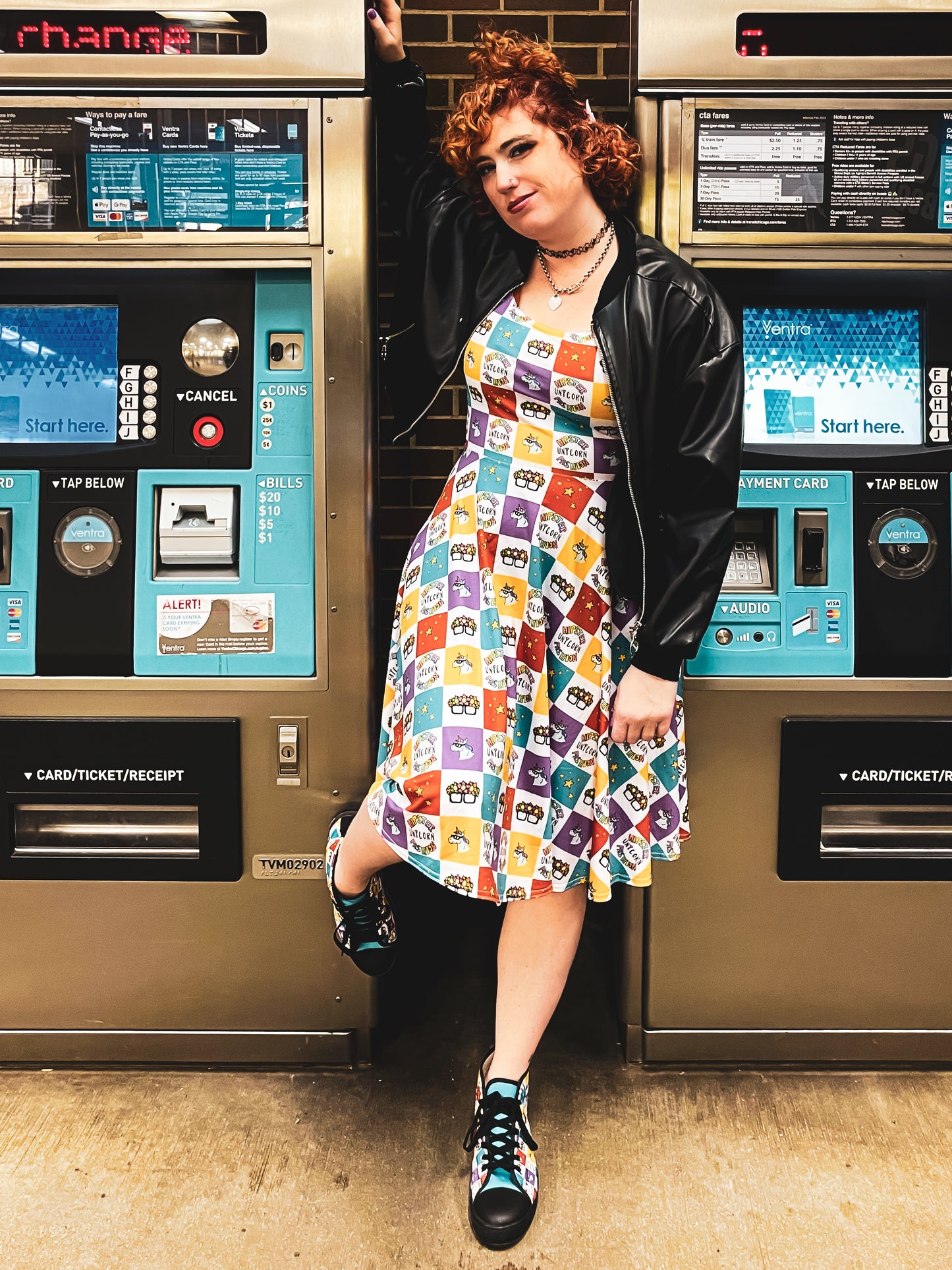 Checkered Unicorn Dress