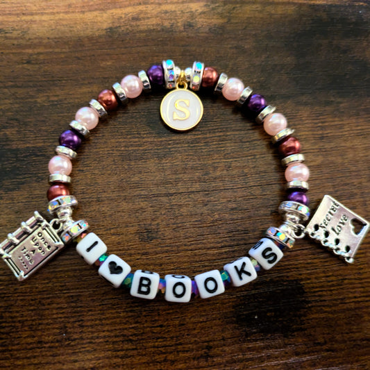 I Love Books Charm Bracelet